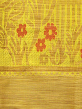 Mimosa Womens Art Silk Saree Kanjivaram style Yellow Color