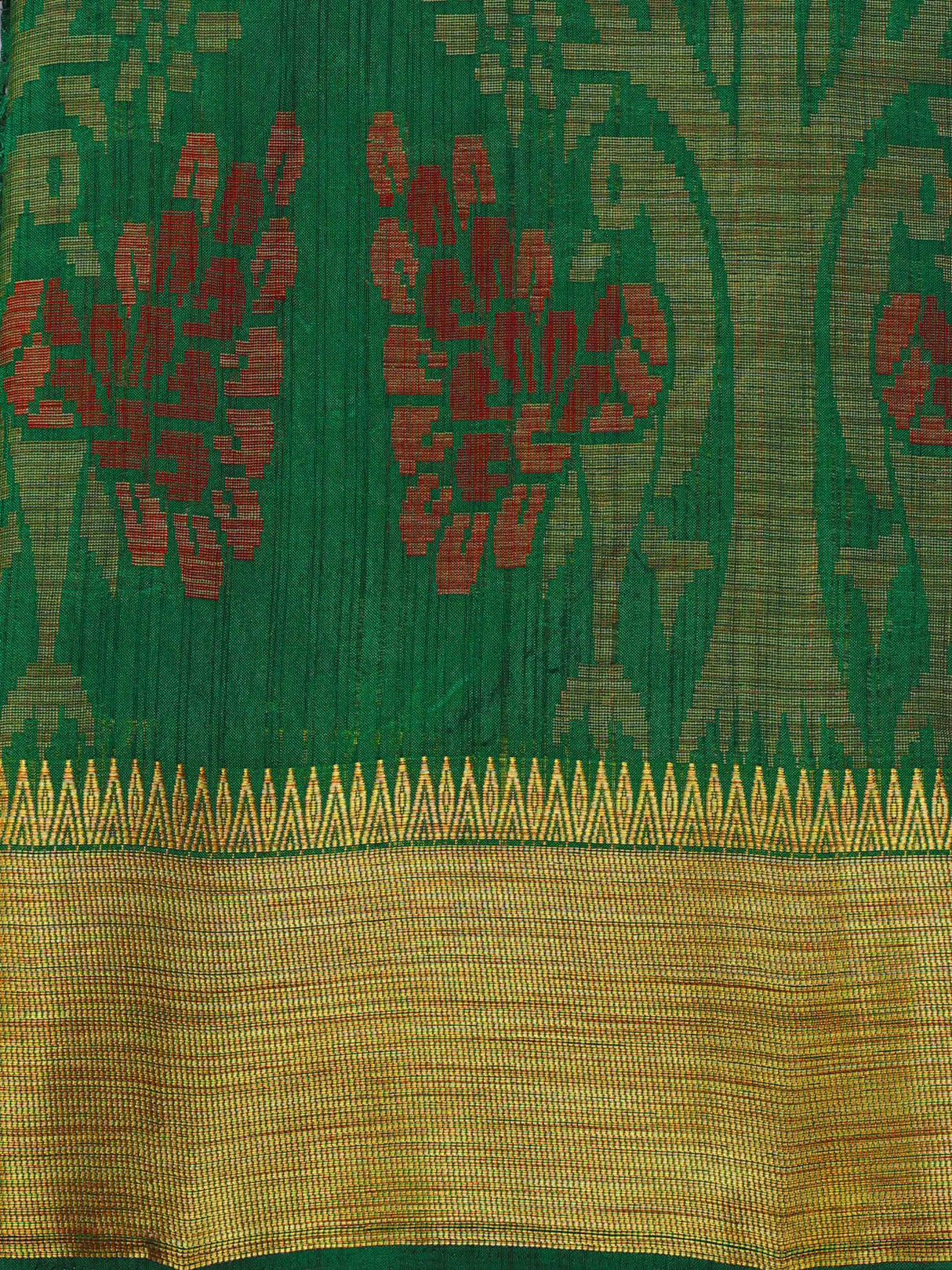 Mimosa Womens Art Silk Saree Kanjivaram style Green Color