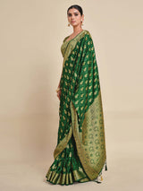 Mimosa Womens Art Silk Saree Kanjivaram BGreen Color