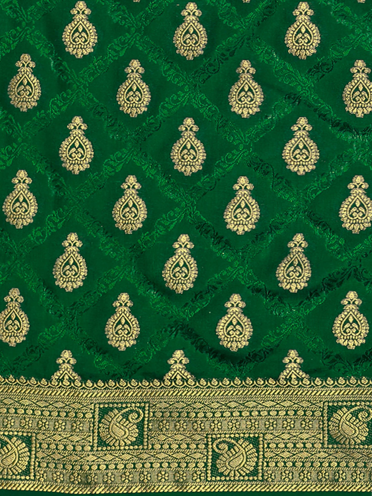 Mimosa Womens Art Silk Saree Kanjivaram BGreen Color