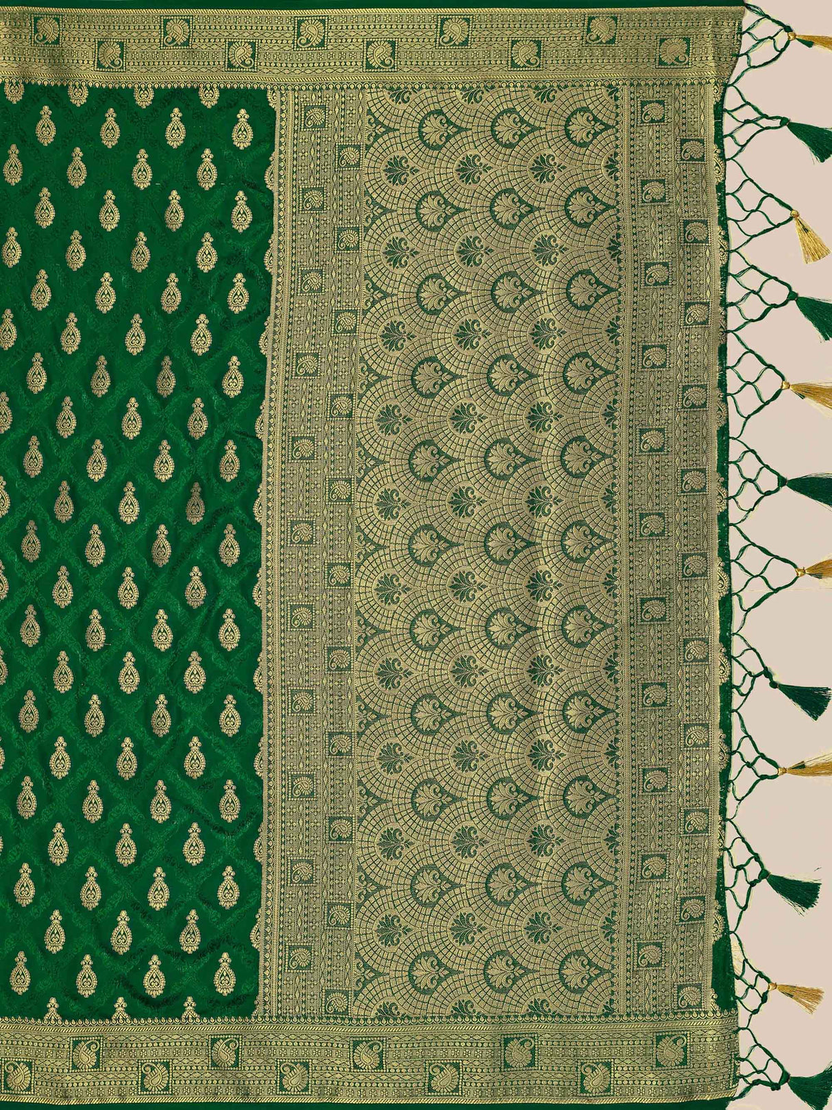 Mimosa Womens Art Silk Saree Kanjivaram BGreen Color