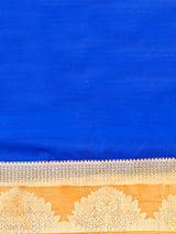 Mimosa Womens Chiffon Saree Banarasi style Royal Blue Color