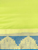 Mimosa Womens Chiffon Saree Banarasi style Yellow Color