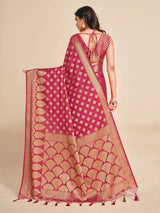 Mimosa Womens Crepe Saree Mysore Silk Gajjari Color