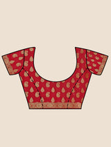 Mimosa Womens Art Silk Saree Kanjivaram Red Color