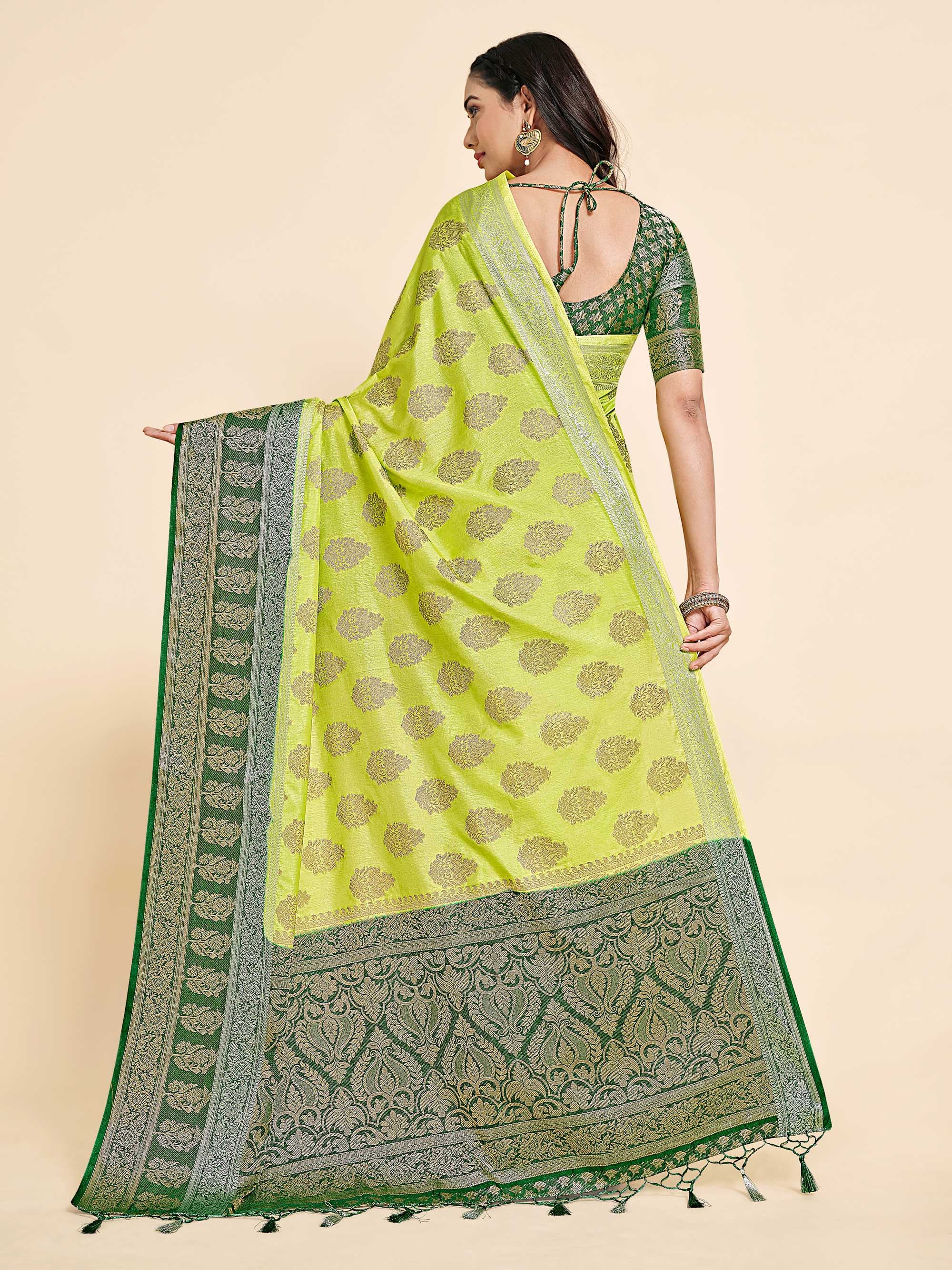 Banarasi Khaddi georgette silk weaved saree stripes, silmark certified –  BeGorgeousByPS