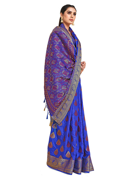 Mimosa Womens Art Silk Saree Kanjivaram Violet Color