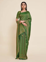 Mimosa Womens Art Silk Saree Kanjivaram Green Color