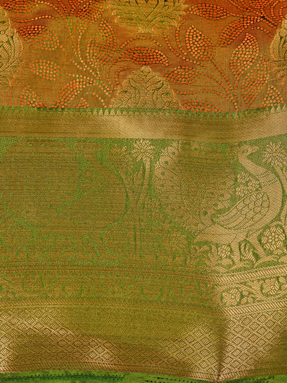 Mimosa Womens Art Silk Saree Kanjivaram Olive Color