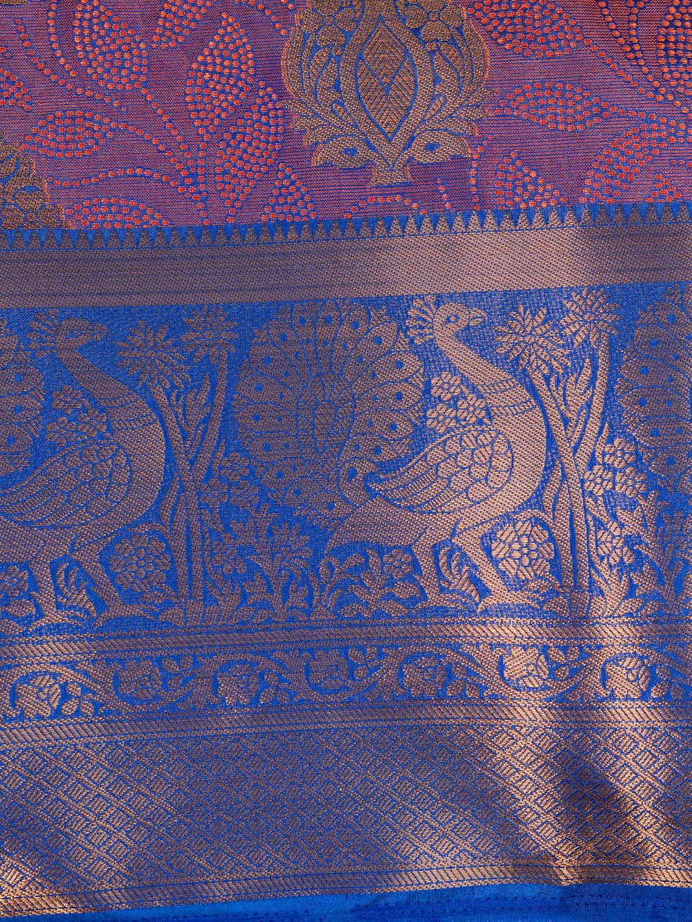Mimosa Womens Art Silk Saree Kanjivaram Royal Blue Color