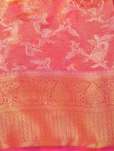 Mimosa Womens Art Silk Saree Kanjivaram Pink Color