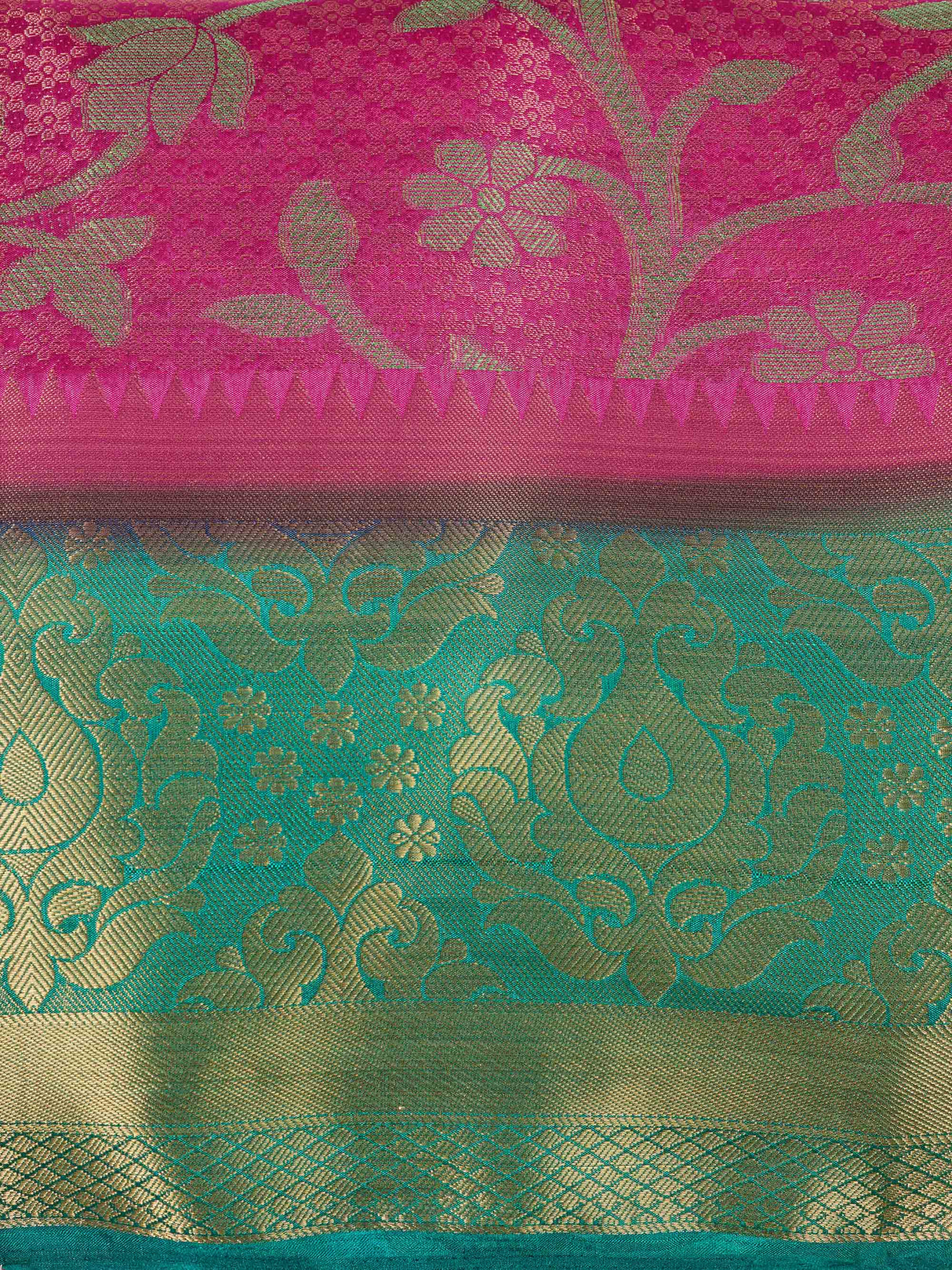 Mimosa Womens Art Silk Saree Kanjivaram Rani Color