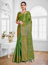 Mimosa Womens Art Silk Saree Kanjivaram Green Color