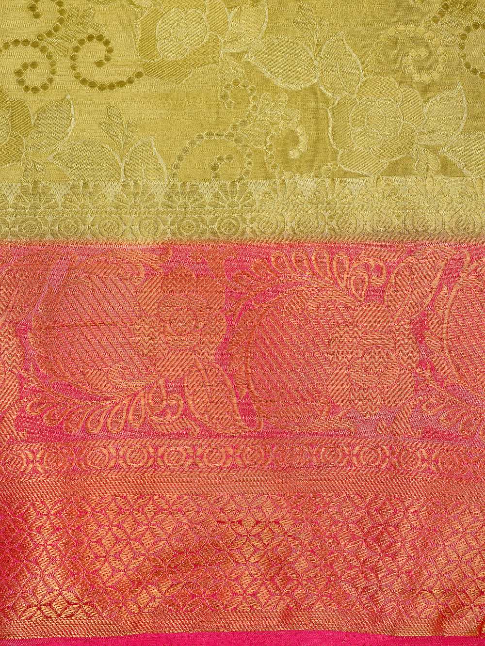 Mimosa Womens Art Silk Saree Kanjivaram Yellow Color