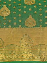 Mimosa Womens Crepe Saree Mysore Silk Green Color