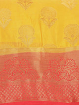 Mimosa Womens Crepe Saree Mysore Silk Gold Color