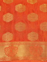 Mimosa Womens Crepe Saree Mysore Silk Rust Color