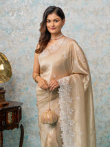 Mimosa Pastel Tissue Crush Saree With Blouse : SA00002014CKFREE