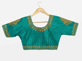 MIMOSA Semi Stitched Raw Silk Blouse Embroidery Work