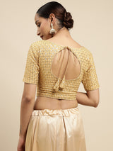 Mimosa Women√äBrown Embroidered Readymade Blouse