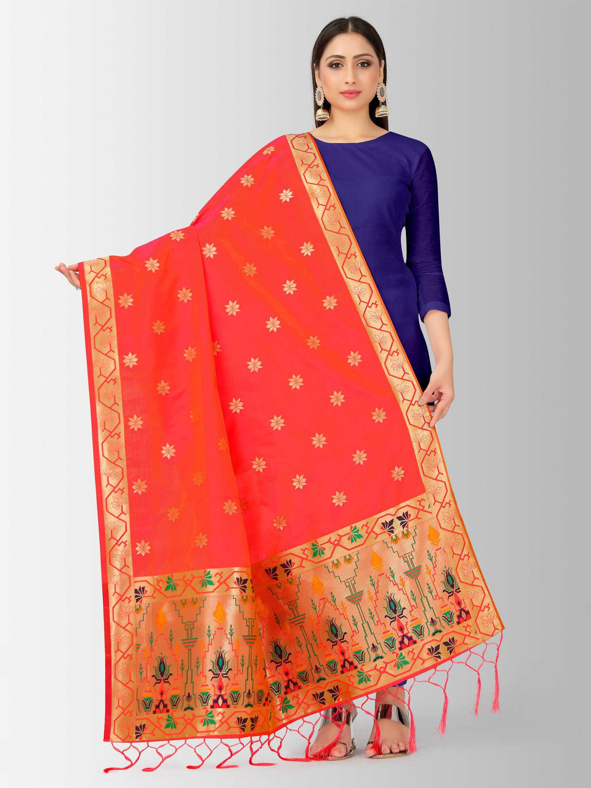 Mimosa Women's Banarasi Art Silk dupatta Color