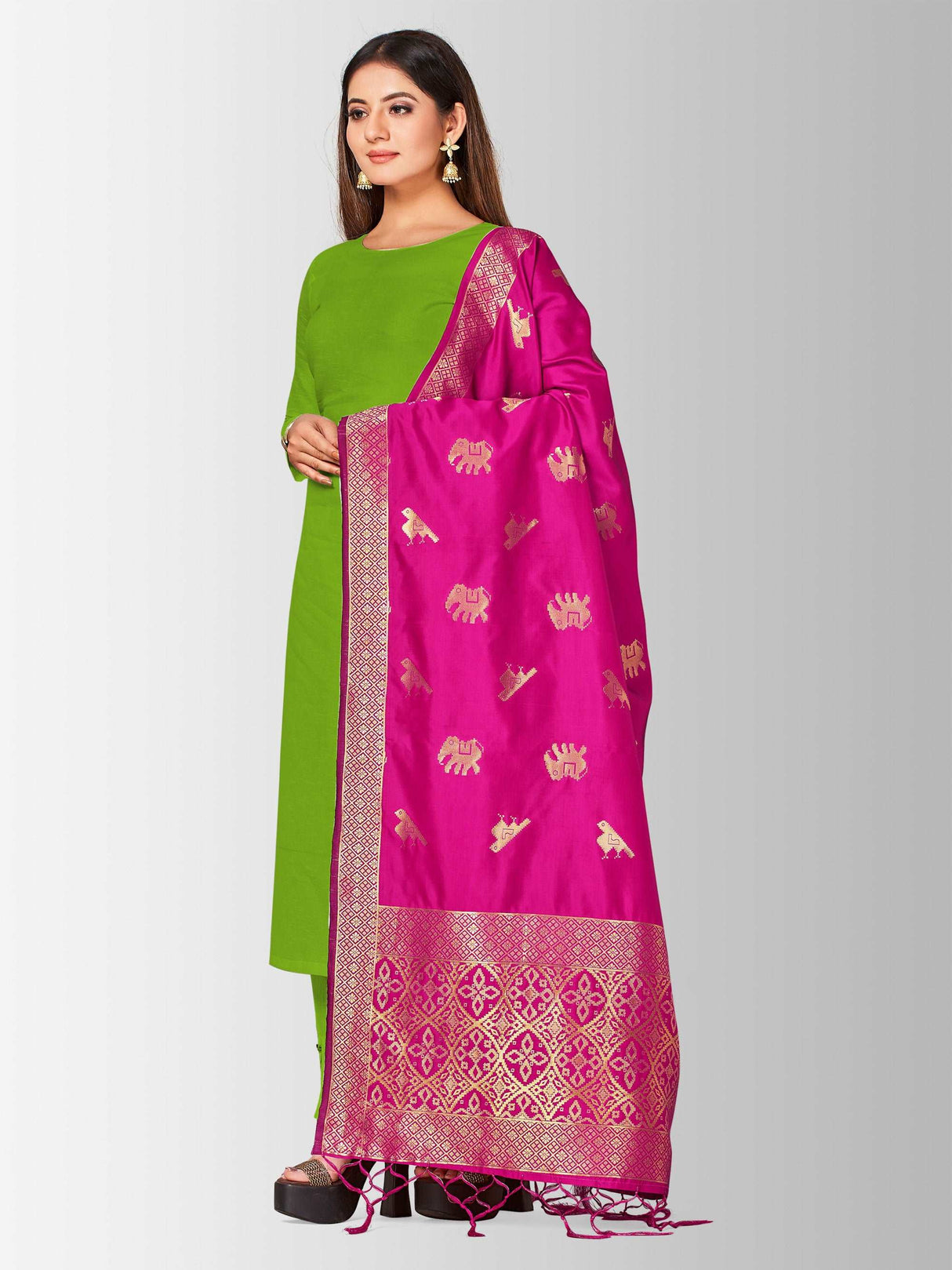 Mimosa Women's Banarasi Art Silk dupatta Color