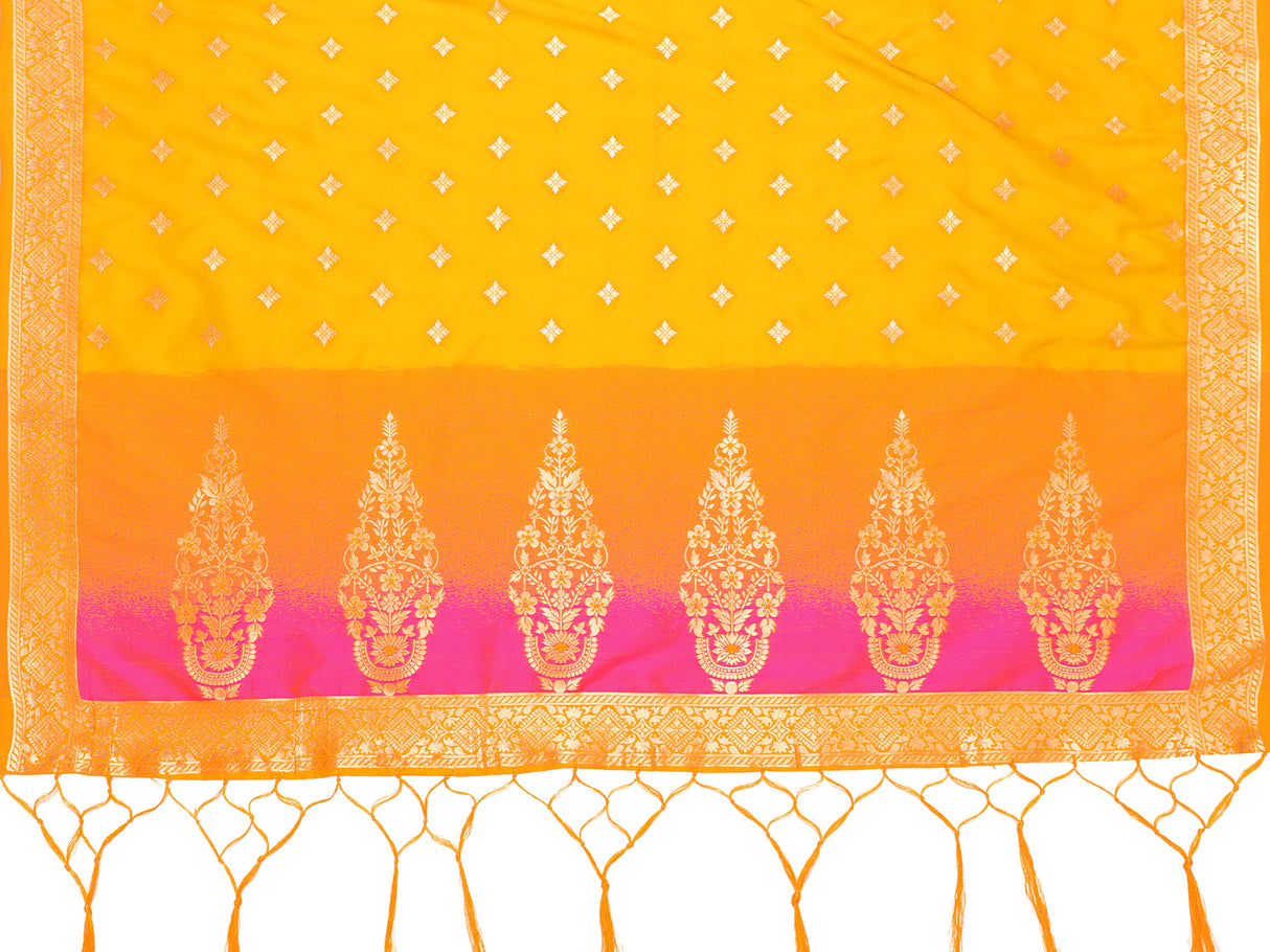 MIMOSA Women's Banarasi Art Silk dupatta Color