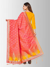 MIMOSA Women's Banarasi Art Silk dupatta Color Pink