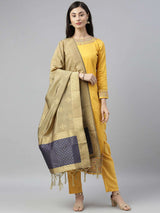 Mimosa Gold-Toned Woven Design Art Silk Dupatta