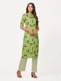 Mimosa Women Green Color Printed Straight Kurta