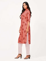 Mimosa Women Orange Color Printed Straight Kurta