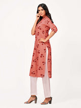 Mimosa Women Orange Color Printed Straight Kurta