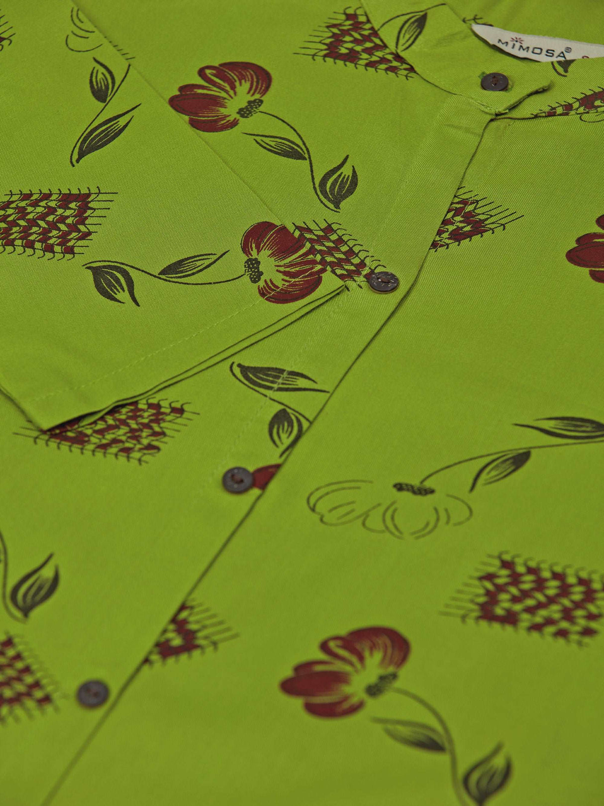 Mimosa Women Green Color Printed Straight Kurta