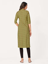 Mimosa Women Green Color Printed Straight Kurta