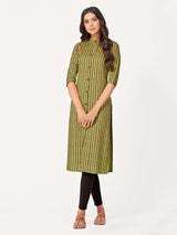 Mimosa Women Green Color Printed Straight Kurta