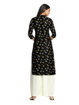 Mimosa Black Color Printed Straight Kurta