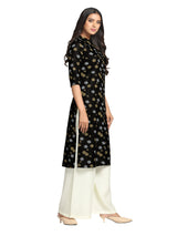 Mimosa Black Color Printed Straight Kurta