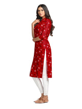 Mimosa Red Color Printed Straight Kurta