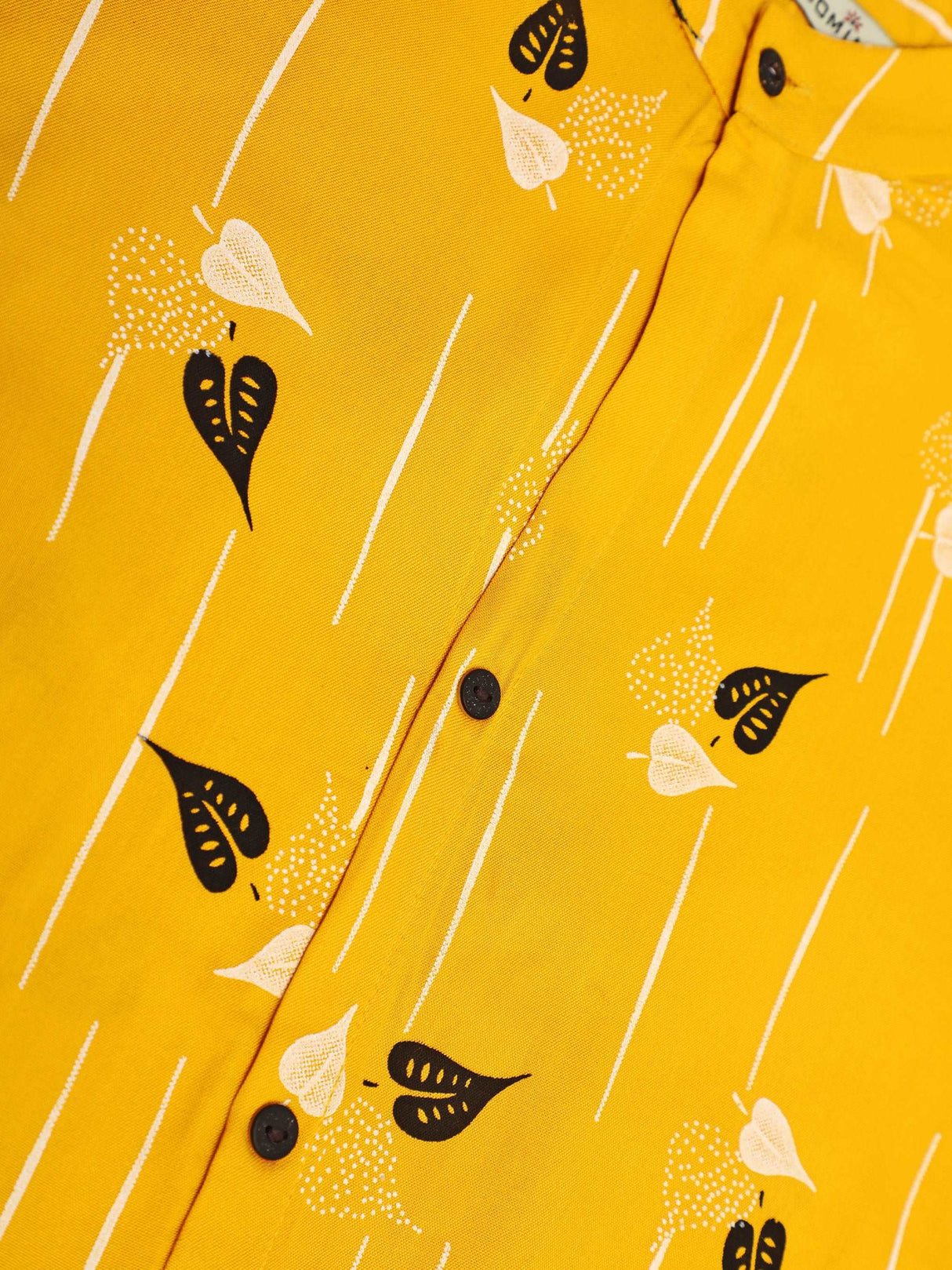 Mimosa Mustard Yellow Color Printed Straight Kurta