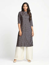 Mimosa Brown Color Printed Straight Kurta