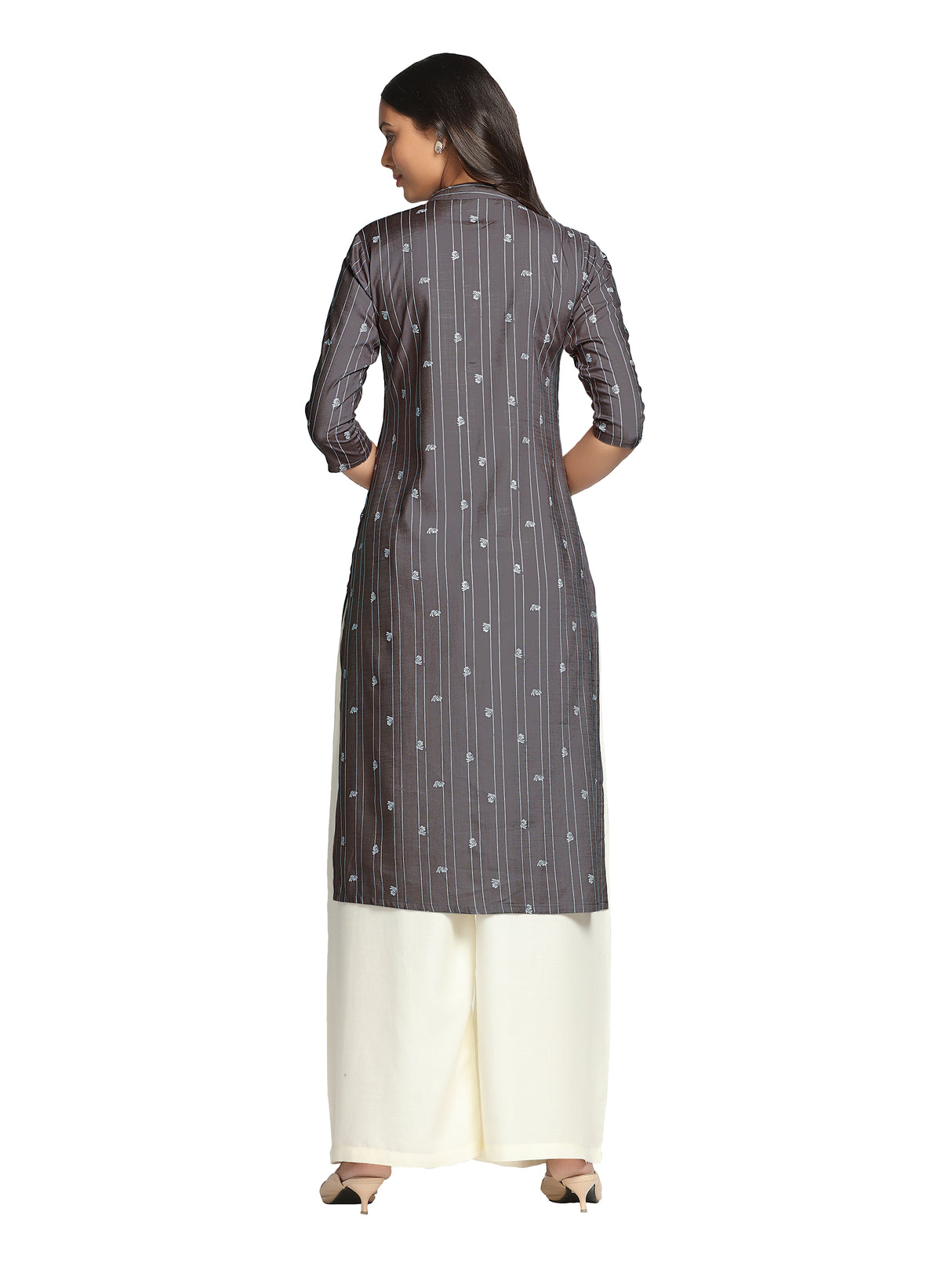 Mimosa Brown Color Printed Straight Kurta