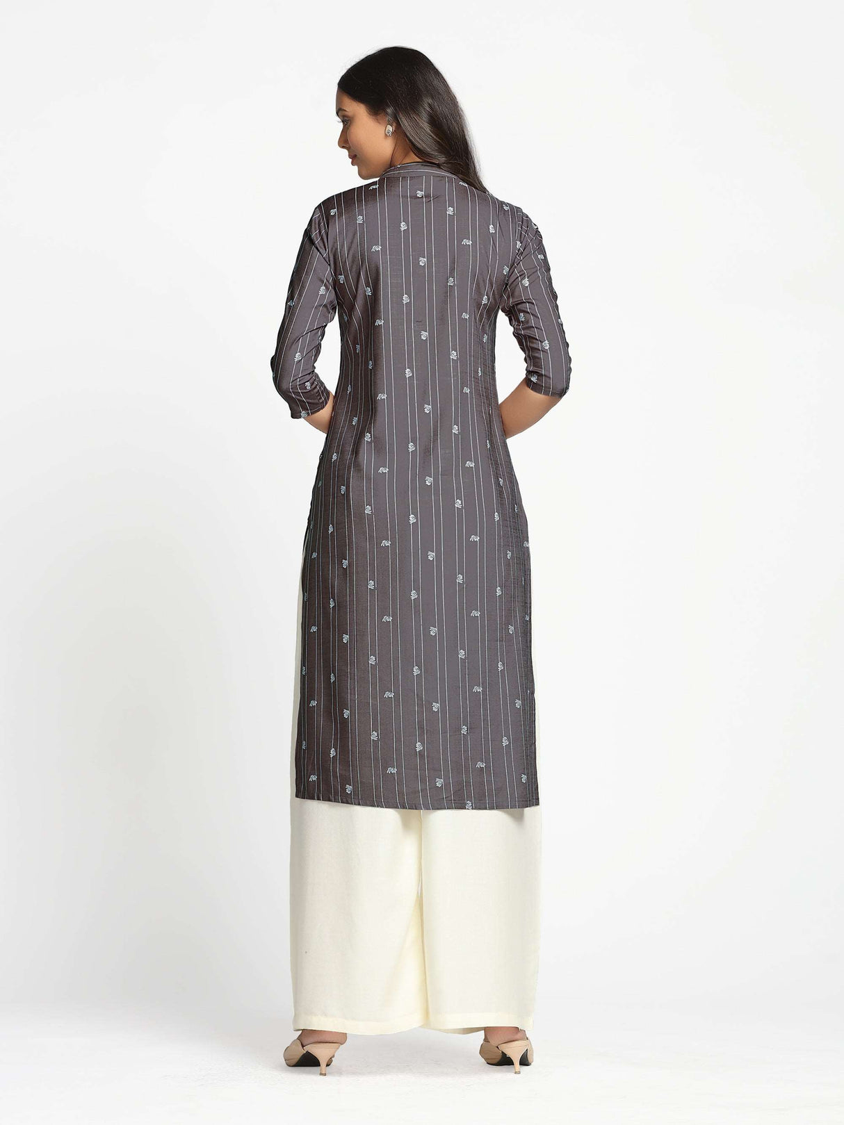 Mimosa Brown Color Printed Straight Kurta