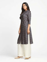 Mimosa Brown Color Printed Straight Kurta