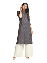 Mimosa Brown Color Printed Straight Kurta