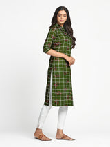 Mimosa Olive Green Color Printed Straight Kurta