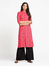 Mimosa Pink Color Printed Straight Kurta