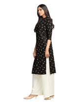 Mimosa Black Color Printed Straight Kurta