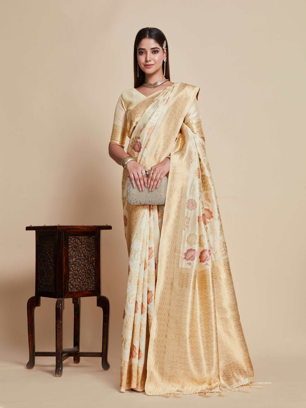 Mimosa Women's Woven Design Kanjivaram Art Silk Saree With Blouse Piece : SA00001058HW