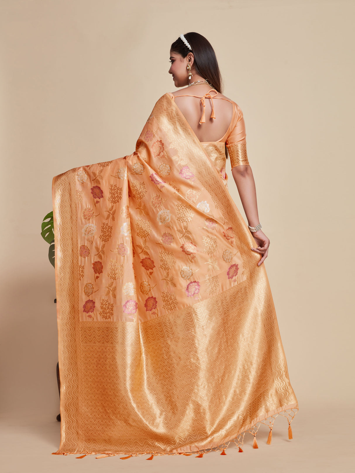 Mimosa Women's Woven Design Kanjivaram Art Silk Saree With Blouse Piece : SA00001058PC