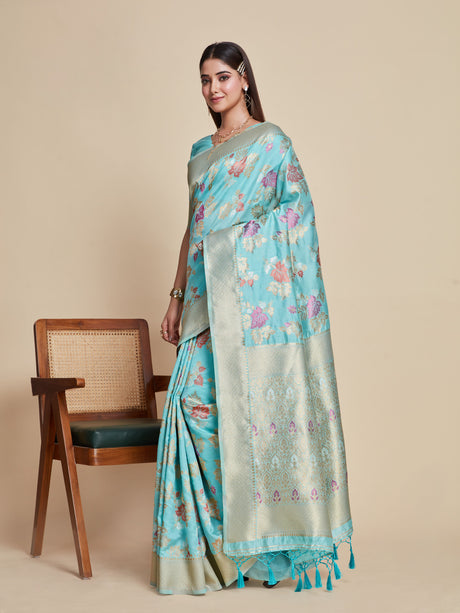 Mimosa Women's Woven Design Kanjivaram Style Art Silk Saree With Blouse Piece : SA00001059AN